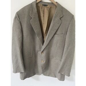 Trussini Linea Philadelphia Brown Plaid 2 Button Suit Jacket 48R